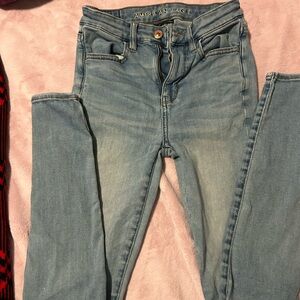 American Eagle Outfitters Women's Light Blue Skinny Jeans